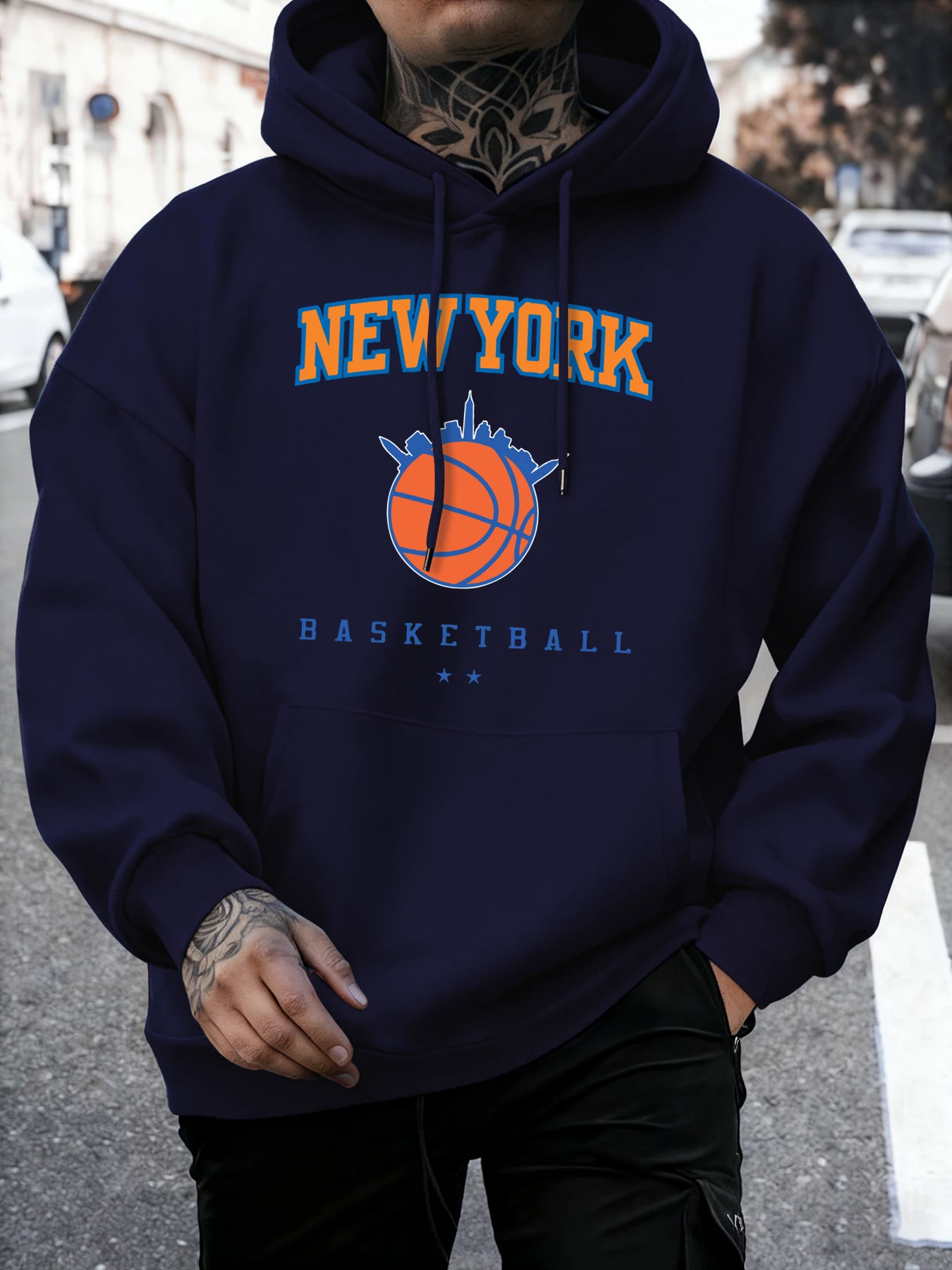 Men'S Fashion New York - New York Basketball Printed Pullovers Men