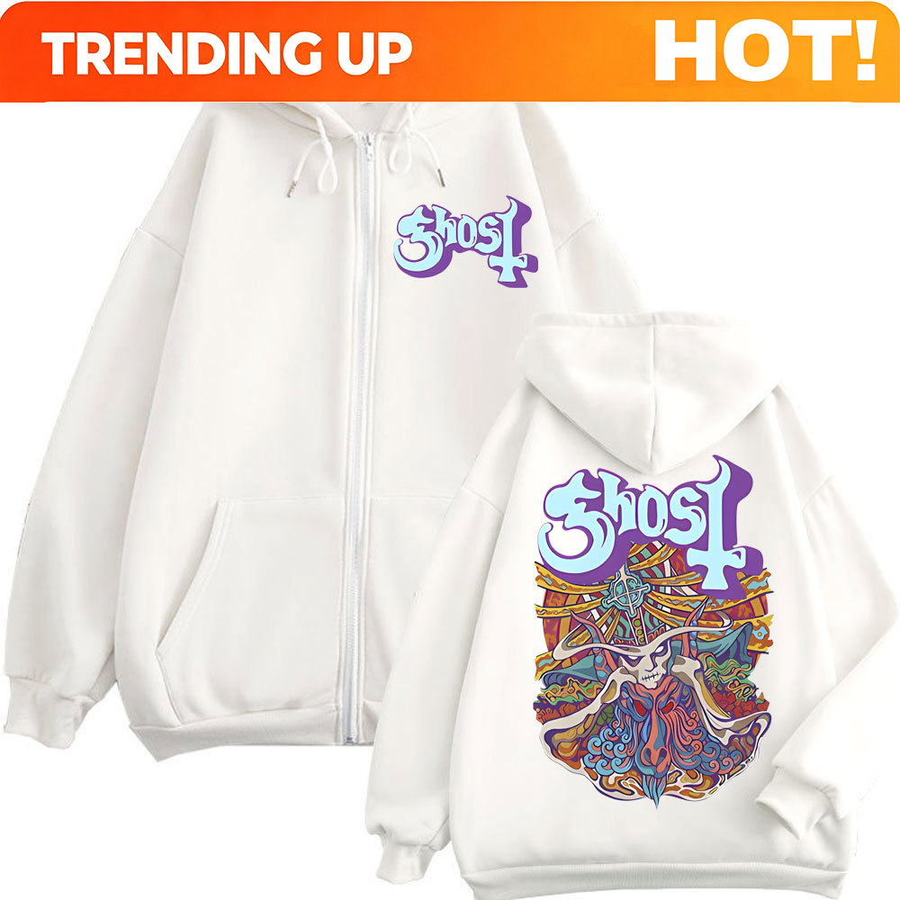 Ghost Band Graphic Zipper Hood - đánh giá và giá Mens Fashion Zip Up Hoodies