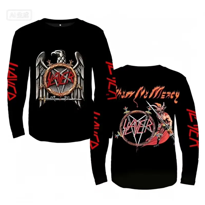 3D Long Sleeve Rock Slayer Ban - đánh giá và giá Mens Fashion Clothes