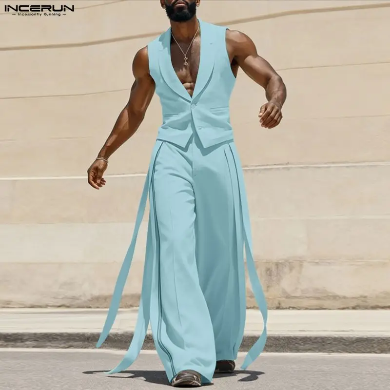 INCERUN Men Sets Solid Color V - đánh giá và giá Mens Fashion Summer