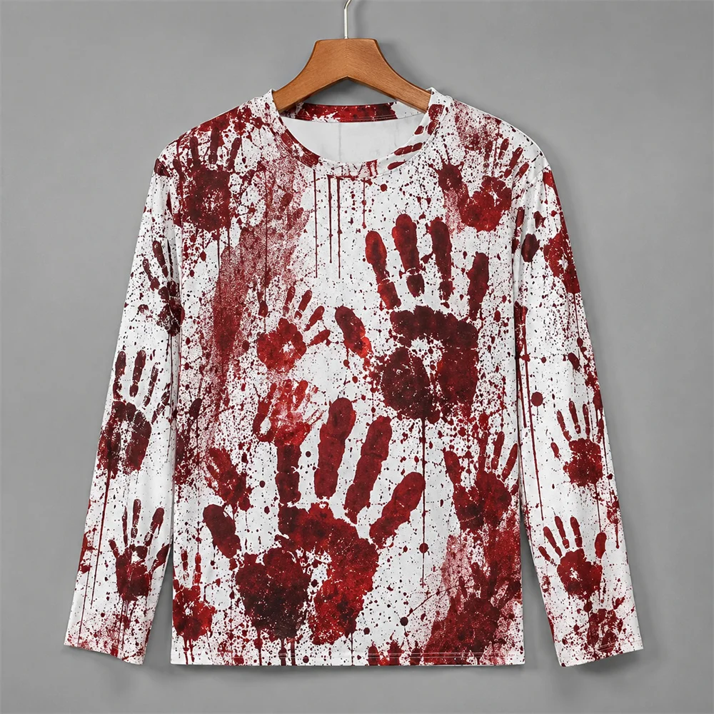 3D Print Horror Red Blood Stai - đánh giá và giá Men'S Fashion T Shirts