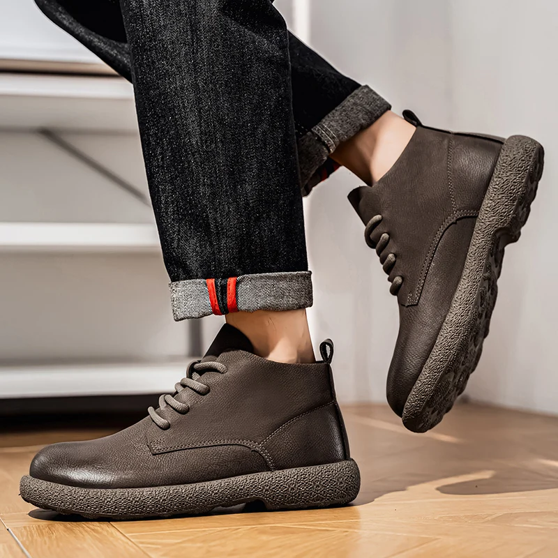 Men Ankle Boots Brown Short Bo - đánh giá và giá Men'S Fashion News