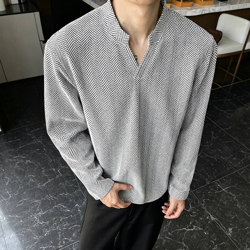 Mens Notched V Neck Long Sleev - đánh giá và giá Mens Fashion Summer