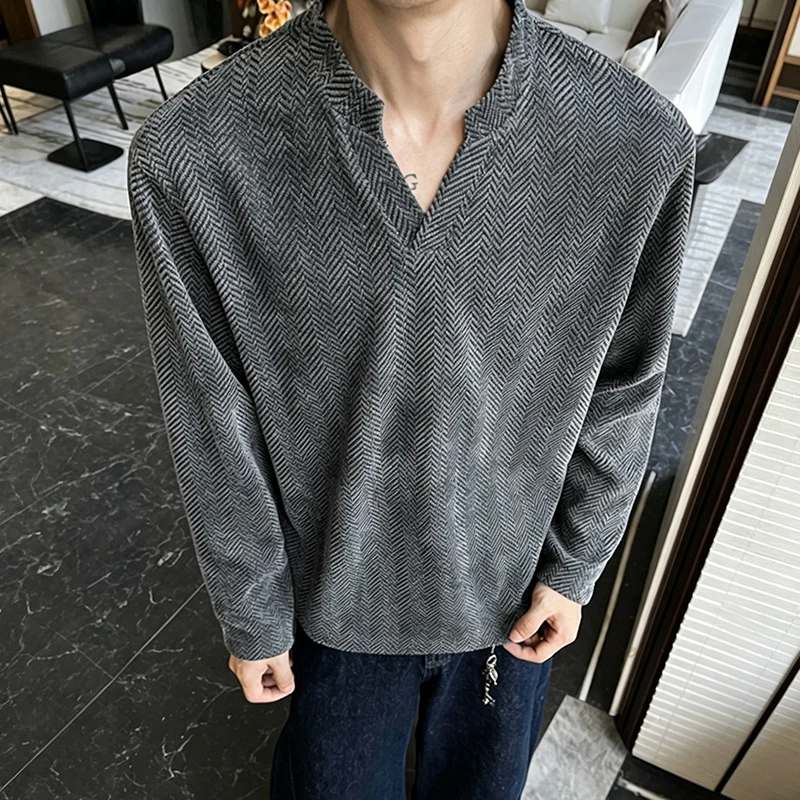 Mens Notched V Neck Long Sleev - đánh giá và giá Mens Fashion Summer