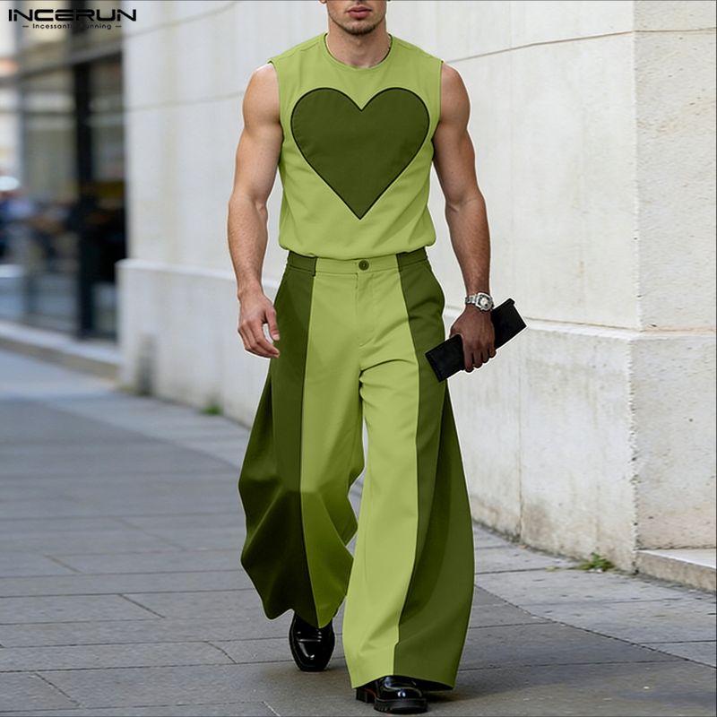 INCERUN Men's Sets Patchwork C - đánh giá và giá Mens Fashion Summer