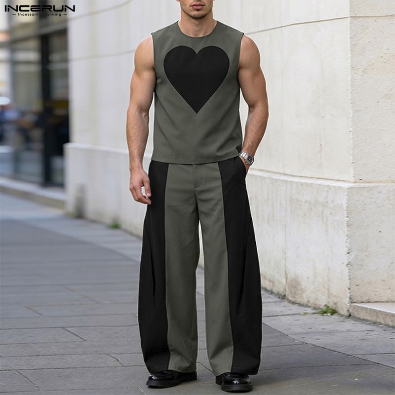 INCERUN Men's Sets Patchwork C - đánh giá và giá Mens Fashion Summer