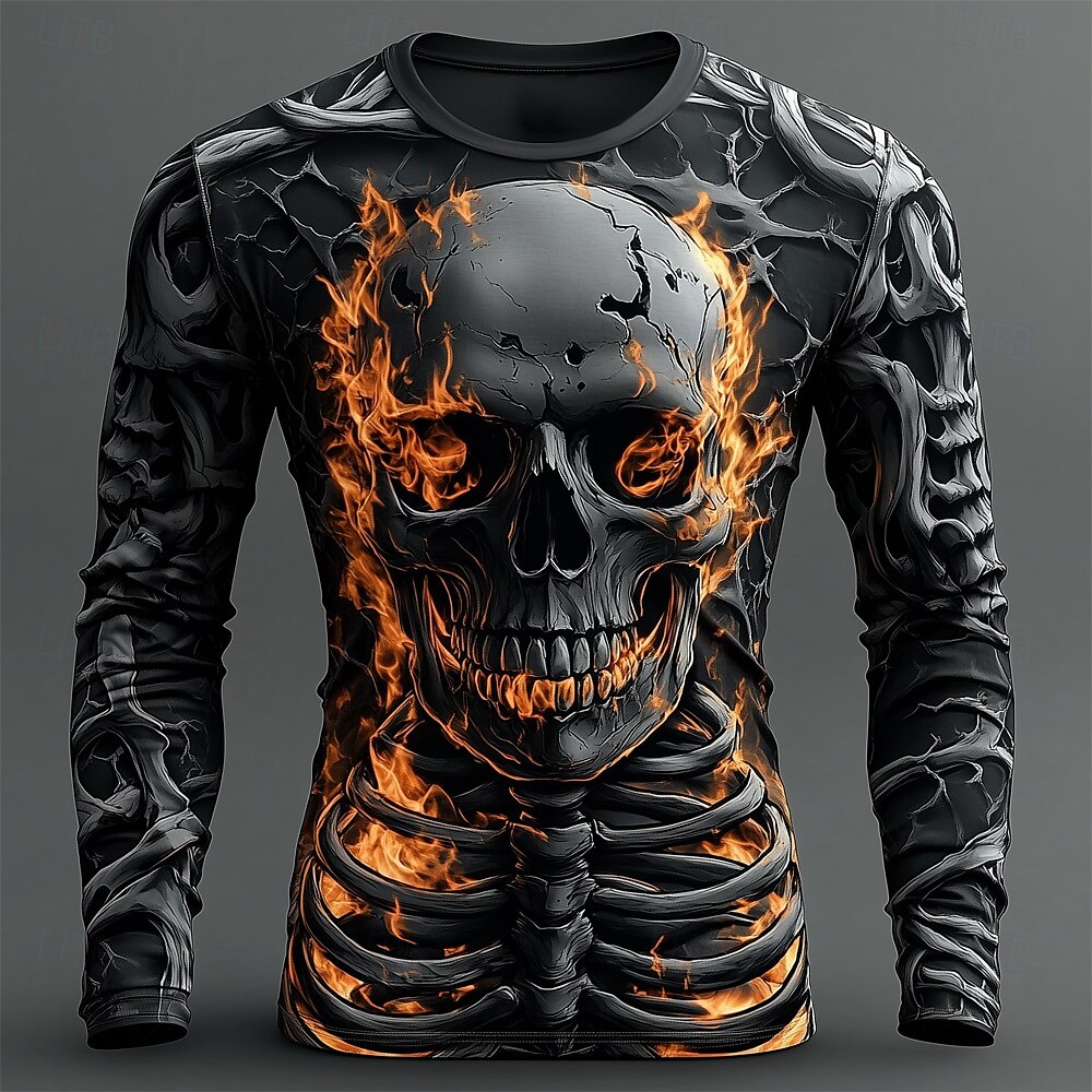 Men's 3D Flame Skull Pattern T - đánh giá và giá Men'S Fashion T Shirts