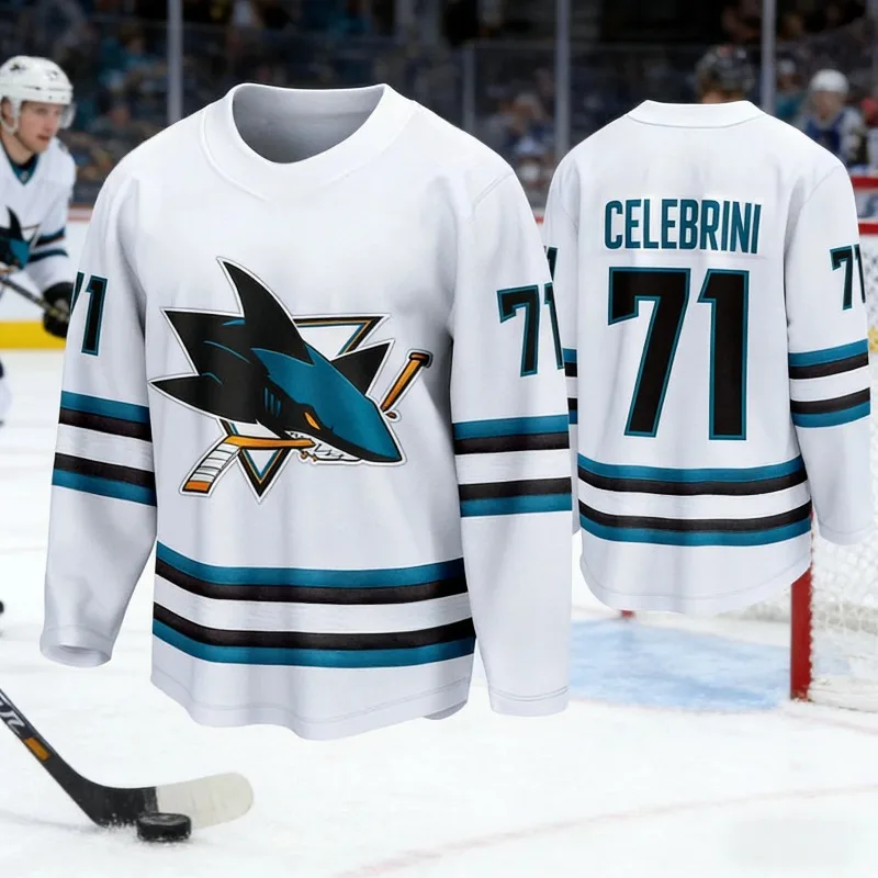 San Jose Sharks Celebrini #71  - đánh giá và giá Mens Fashion Summer